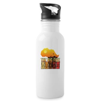 the big five afrika safari - Trinkflasche mit integriertem Trinkhalm - Weiß - Rechts