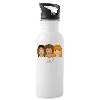 friends - Water bottle with straw - white - Right