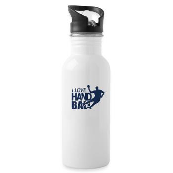 Team Handballerin Handballer Hand Ball Handball - Water bottle with straw - white - Right