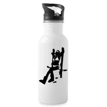 ski girl - Gourde avec paille intégrée - blanc - Droite