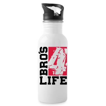 bros_4_life_cv2 - Trinkflasche mit integriertem Trinkhalm - Weiß - Rechts