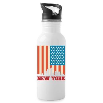 New York - Gourde avec paille intégrée - blanc - Droite