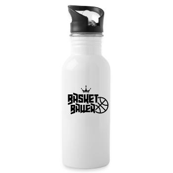 Basketball Basketballer - Trinkflasche mit integriertem Trinkhalm - Weiß - Rechts