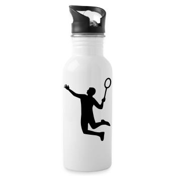 Badminton - Trinkflasche mit integriertem Trinkhalm - Weiß - Rechts