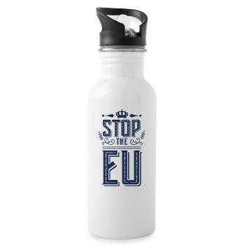 Stop à l’UE - Gourde avec paille intégrée - blanc - Droite
