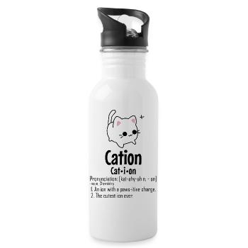 Chimie Chat Cation Chimiste Science cadeau doux - Gourde avec paille intégrée - blanc - Droite