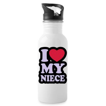 I love my niece - Water bottle with straw - white - Right