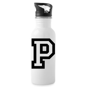 Buchstabe P - Trinkflasche mit integriertem Trinkhalm - Weiß - Rechts