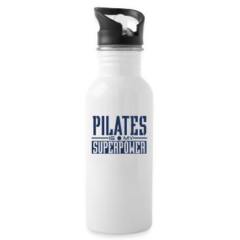 Pilates Trainer - Water bottle with straw - white - Right