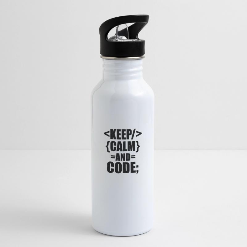 Software developer Water bottle with straw