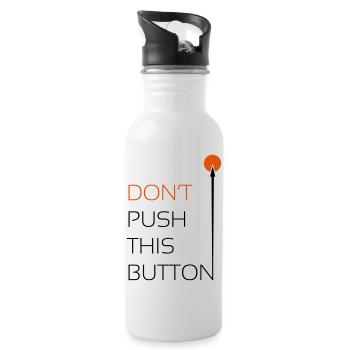 Push this Button - Trinkflasche mit integriertem Trinkhalm - Weiß - Rechts