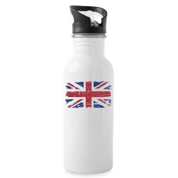 Great Britain Flag - Water bottle with straw - white - Right