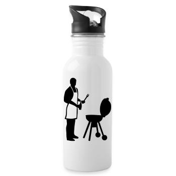 BBQ barbecue - Water bottle with straw - white - Right