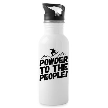 Snowboarding Snowboard Snowboarder Powder - Trinkflasche mit integriertem Trinkhalm - Weiß - Rechts