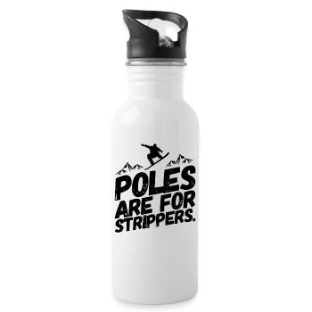 Snowboarding Snowboard Snowboarder Stripper - Trinkflasche mit integriertem Trinkhalm - Weiß - Rechts