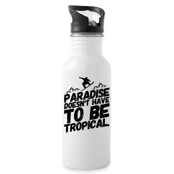 Snowboarding Snowboard Snowboarder Paradies - Trinkflasche mit integriertem Trinkhalm - Weiß - Rechts