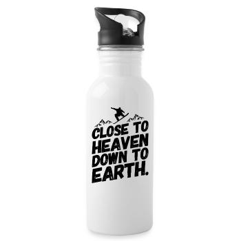 Snowboarding Snowboard Snowboarder Himmel - Trinkflasche mit integriertem Trinkhalm - Weiß - Rechts
