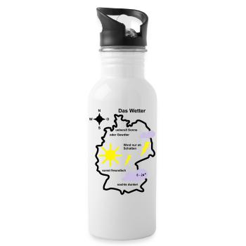 Wetterkarte Wetter Deutschland - Trinkflasche mit integriertem Trinkhalm - Weiß - Rechts