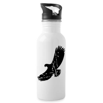 Adler - Trinkflasche mit integriertem Trinkhalm - Weiß - Rechts