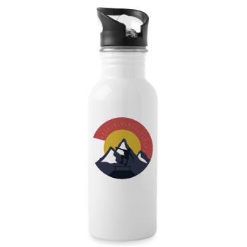 Skate Skater Skateboard Skaten Berg - Trinkflasche mit integriertem Trinkhalm - Weiß - Rechts