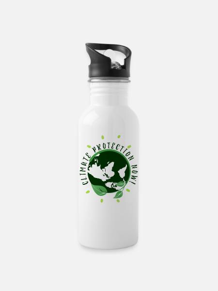Environmental protection Nature conservation - Water bottle with straw - white