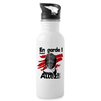 Fechten - Fencing En garde! Prêts? Allez! - Trinkflasche mit integriertem Trinkhalm - Weiß - Rechts