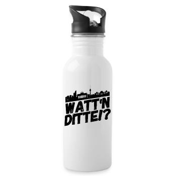 Berlin Berliner Lustige Sprüche Mundart Ditte - Trinkflasche mit integriertem Trinkhalm - Weiß - Rechts