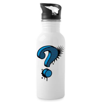 A question mark graffiti - Water bottle with straw - white - Right