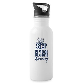 Changement climatique - Gourde avec paille intégrée - blanc - Droite