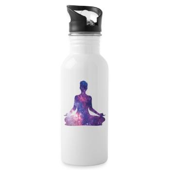 Yoga Meditation Universe - Water bottle with straw - white - Right
