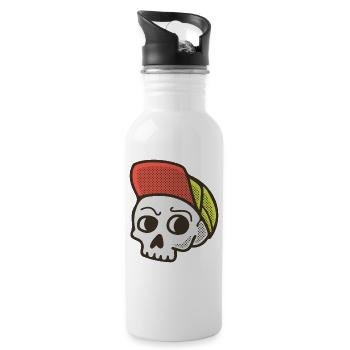Skater Skull - Water bottle with straw - white - Right