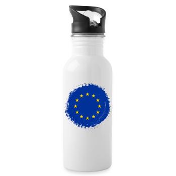 Europe Union européenne Blob de couleur de l'UE - Gourde avec paille intégrée - blanc - Droite