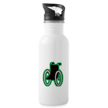 Rollstuhl - Trinkflasche mit integriertem Trinkhalm - Weiß - Rechts