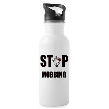 Against bullying - Water bottle with straw - white - Right