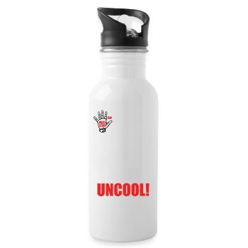 Gegen Mobbing - Trinkflasche mit integriertem Trinkhalm - Weiß - Rechts