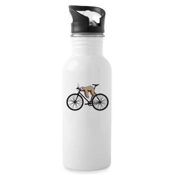 Lazy BICYCLE - Water bottle with straw - white - Right