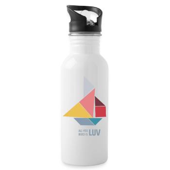 All you need is LUV - Trinkflasche mit integriertem Trinkhalm - Weiß - Rechts