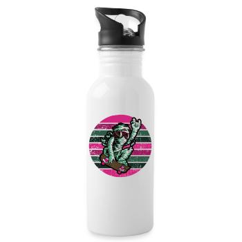 Skate Skateboard Skateboarding Skaten Mumie - Trinkflasche mit integriertem Trinkhalm - Weiß - Rechts