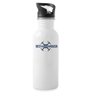 Drohne - Trinkflasche mit integriertem Trinkhalm - Weiß - Rechts