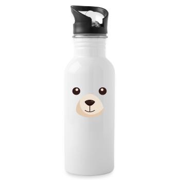 Polar Bear Polar Bear Bear Bear Arctic Gift - Water bottle with straw - white - Right