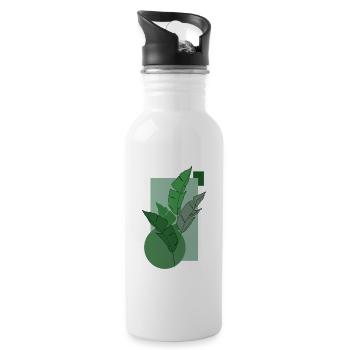Geometrie - Trinkflasche mit integriertem Trinkhalm - Weiß - Rechts