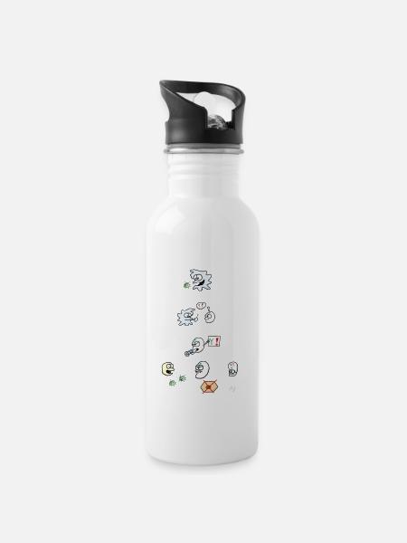 Immunology - Water bottle with straw - white