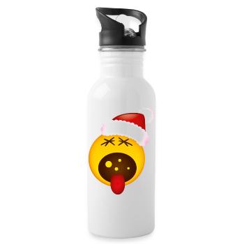 Smiley Christmas Scream - Trinkflasche mit integriertem Trinkhalm - Weiß - Rechts
