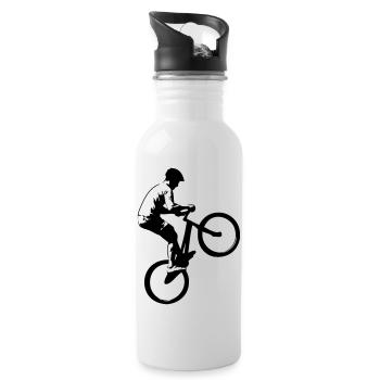 Biking - Trial - Trinkflasche mit integriertem Trinkhalm - Weiß - Rechts