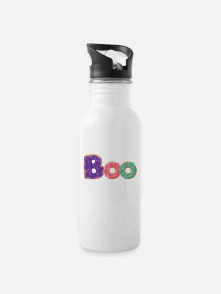 Beignet de boo Halloween - Gourde avec paille intégrée - blanc