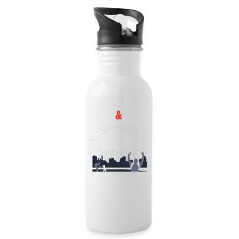 Papa And Grandson Best Friends For Life - Water bottle with straw - white - Right