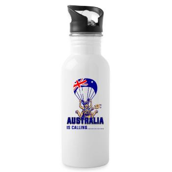 Australia is calling - Trinkflasche mit integriertem Trinkhalm - Weiß - Rechts