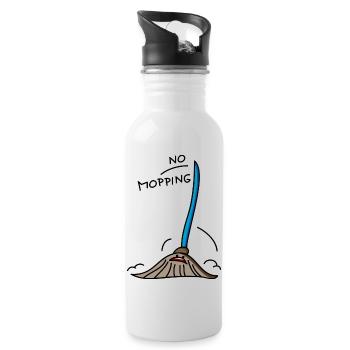 Kein Mobbing - Trinkflasche mit integriertem Trinkhalm - Weiß - Rechts