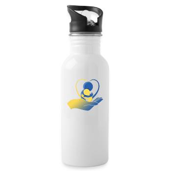 Downsyndrome Design - Gourde avec paille intégrée - blanc - Droite