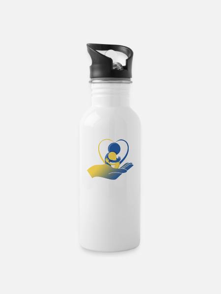 Downsyndrome Design - Gourde avec paille intégrée - blanc
